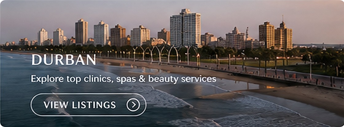 Durban beachfront and city skyline at golden hour